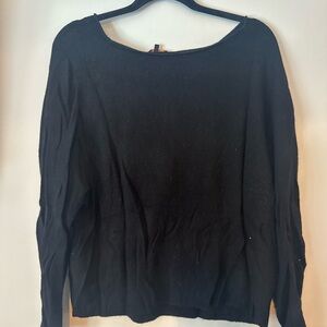 Wimen’s Black Boat Neck Mongolian Cashmere Sweater